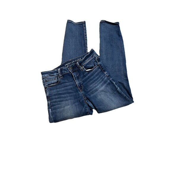 American Eagle Next Level Stretch Skinny Jeans Size 8 Blue Denim Stretch - Picture 1 of 11